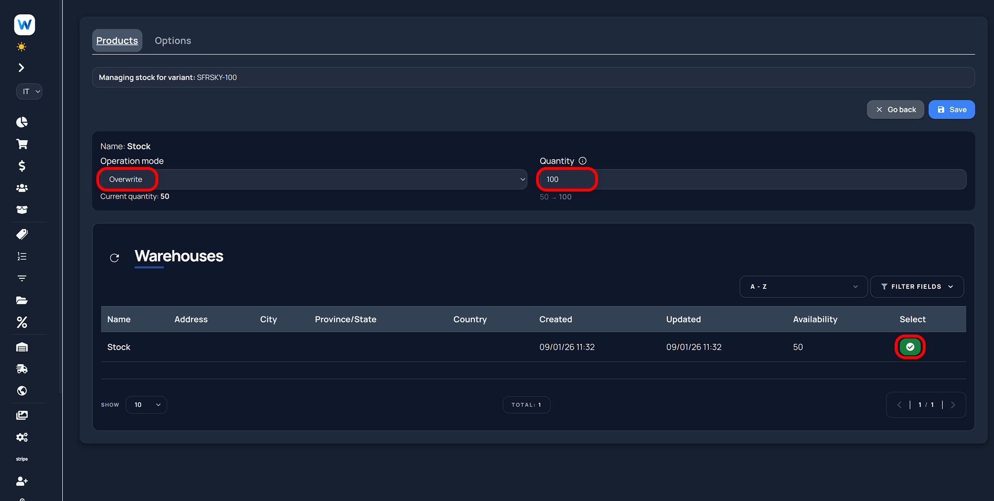 Webround Commerce Product Variant